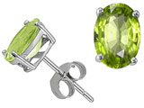 Tommaso Design™ Oval 7x5mm Genuine Peridot Earring Studs