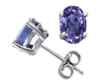 Tommaso Design™ Oval 6x4mm Genuine Tanzanite Stud Earrings