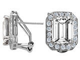 Original Star K™ 10x8mm Emerald Cut White Topaz Earrings