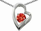 Original Star K™ Round 7mm Simulated Orange Mexican Fire Opal Heart Shape Pendant