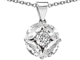 Original Star K™ Genuine Round White Topaz Pendant