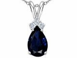 Tommaso Design™ Genuine Sapphire and Diamond Pendant