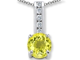 Simulated Yellow Sapphire And Genuine Cubic Zirconia Pendant