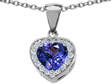 Original Star K™ 925 Simulated Heart Shaped Tanzanite Pendant