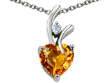 Original Star K™ Genuine Heart Shaped 8mm Citrine Pendant