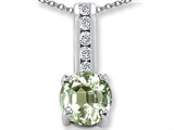 Genuine Green Amethyst And Genuine Cubic Zirconia Pendant