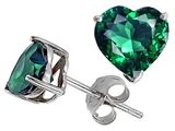 Original Star K™ 7mm Heart Simulated Emerald Earring Studs