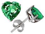 Original Star K™ 7mm Heart Simulated Emerald Earring Studs