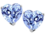 Original Star K™ 7mm Heart Simulated Aquamarine Earring Studs
