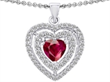 Original Star K™ 6mm Heart Shape Created Ruby Pendant