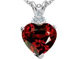 Tommaso Design™ 8mm Heart Shape Genuine Garnet Pendant