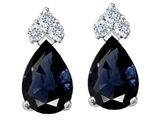 Tommaso Design™ Genuine Sapphire and Diamond Earrings