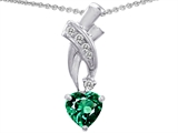Original Star K™ 8mm Heart Shape Simulated Emerald Pendant