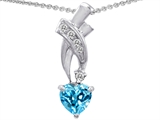 Original Star K™ 925 Genuine Heart Blue Topaz Pendant