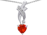 Original Star K™ 925 Simulated Heart Fire Opal Pendant
