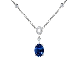 Original Star K™ Oval Created Sapphire Necklace