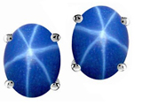 Tommaso Design™ Genuine Created Star Sapphire Earring Studs
