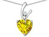 Original Star K™ Heart Shaped 8mm Simulated Yellow Sapphire Pendant