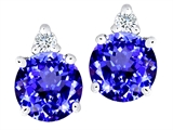 Tommaso Design™ Simulated Tanzanite and Genuine Diamond Earring Studs