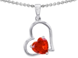 Original Star K™ 8mm Heart Shape Simulated Fire Opal Pendant