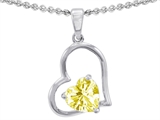 Original Star K™ 7mm Heart Shape Lemon Quartz Pendant