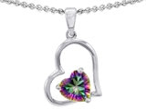 Original Star K™ 8mm Heart Shape Rainbow Mystic Topaz Pendant