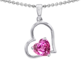 Original Star K™ 8mm Heart Shape Created Pink Sapphire Pendant