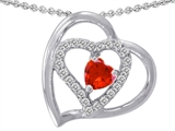 Original Star K™ Simulated Heart Shape Fire Opal Pendant