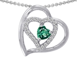 Original Star K™ Simulated Heart Shape Emerald Pendant