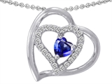 Original Star K™ 6mm Heart Shape Lab Created Sapphire Pendant