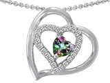Original Star K™ 6mm Heart Shape Rainbow Mystic Topaz Pendant