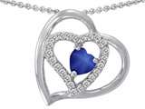 Original Star K™ Created Heart Shape Star Sapphire Pendant
