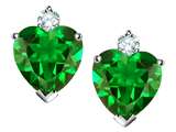 Original Star K™ Heart Shape 7mm Simulated Emerald Earrings