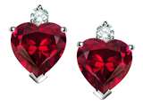 Original Star K™ Heart Shape Created Ruby Earrings