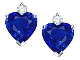 Original Star K™ Heart Shape 7mm Lab Created Sapphire Earrings