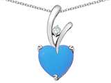 Original Star K™ Heart Shape 8mm Simulated Turquoise Pendant