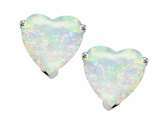 Tommaso Design™ Genuine 7mm Heart shape Opal Earring Studs