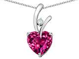 Original Star K™ Heart Shaped 8mm Created Pink Sapphire Pendant