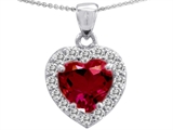 Original Star K™ Heart Shaped Created 8mm Ruby Pendant