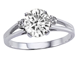 Tommaso Design™ Genuine White Topaz and Diamond Ring