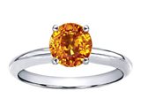 Tommaso Design™ Round 7mm Genuine Citrine Solitaire Engagement Ring