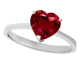 Tommaso Design™ Created Ruby Heart Shape 8mm Solitaire Engagement Ring