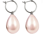 Genuine Pink South Sea Shell Majorca Pearl Earring Drops with 15mm Hoops