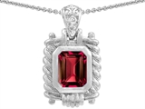 Original Star K™ Bali Style Emerald Cut 9x7mm Lab Created Ruby Pendant