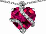 Original Star K™ Large 15mm Heart Shape Created Ruby Love Pendant