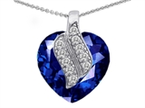 Original Star K™ Large 15mm Heart Shaped Created Sapphire Soul Mate Pendant