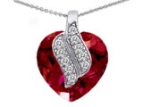 Original Star K™ Large 15mm Heart Shaped Created Ruby Soul Mate Pendant