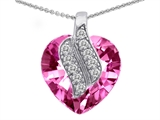 Original Star K™ Large 15mm Heart Shaped Created Pink Sapphire Soul Mate Pendant