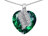 Original Star K™ Large 15mm Heart Shaped Simulated Emerald Solul Mate Pendant