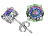 Original Star K™ Round 7mm Rainbow Mystic Topaz Earring Studs